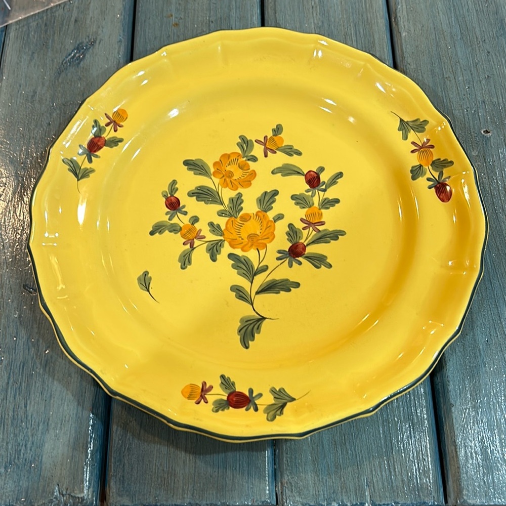 Luneville Old Strasbourg Juane 9.5” Dinner Yellow Plate Replacements Qty 2 - Picture 2 of 4